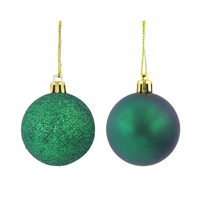Emerald Green Christmas Tree Baubles Decorations (Pk 6)
