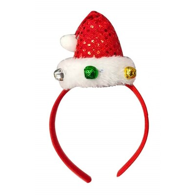 Christmas Mini Santa Hat with Bells Headband