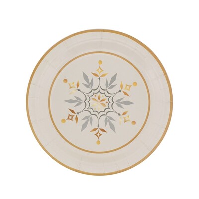 Christmas Snowflake 7in 18cm Paper Plates Pk 20