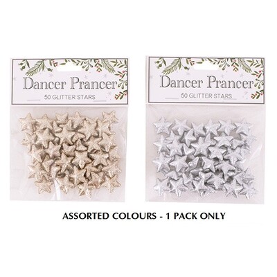 Christmas Silver or Gold Glitter Star Table Scatters Pk 50