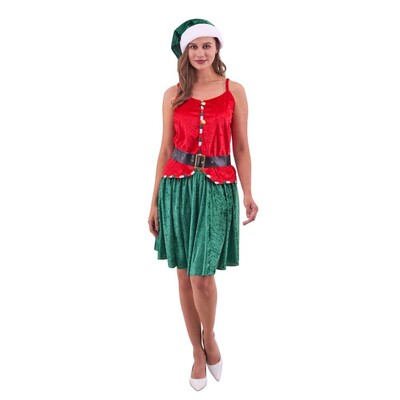 Adult Santa's Helper Christmas Elf Costume Medium