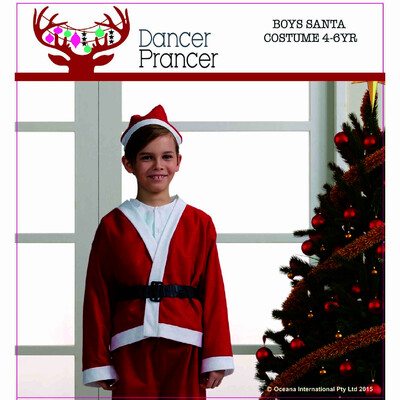 Child Santa Costume with Hat & Belt (Small, 4-6 Yrs) Pk 1