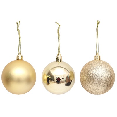 Assorted Gold Christmas Baubles (6cm) Pk 8 