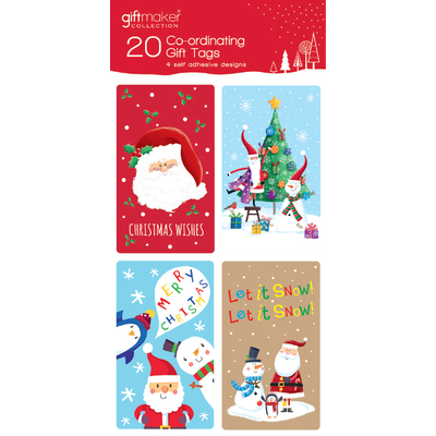 Christmas Assorted Design Gift Tag Labels Pk 20
