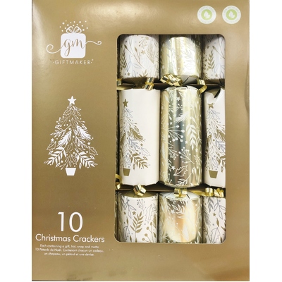 Deluxe Cream and Gold Christmas Bon Bons 12in (Pk 10) 