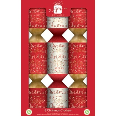 Giftmaker Red & Cream Script Christmas Bon Bons 14in (Pk 8)