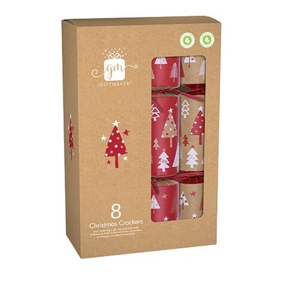 Giftmaker Kraft & Red Trees 12in Christmas Bon Bons (Pk 8)
