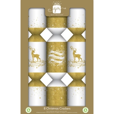 Giftmaker Gold & White Stag 13in Christmas Bon Bons (Pk 8) 