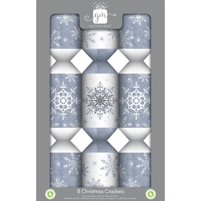 Giftmaker Silver & White Snowflake 13in Christmas Bon Bons (Pk 8)