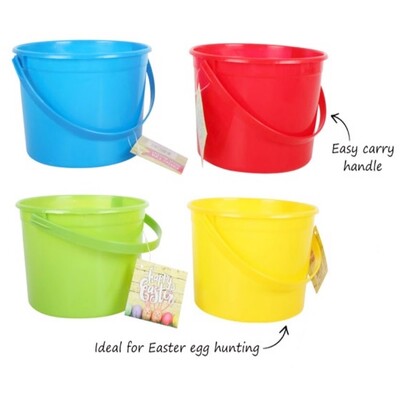 Assorted Colour Plastic Easter Basket Pk 4