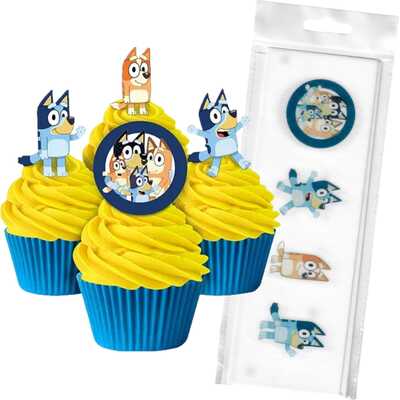 Edible Bluey Wafer Cake Toppers (Pk 16)