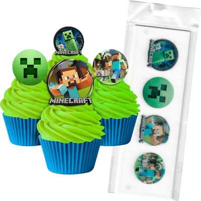 Edible Minecraft Wafer Cake Toppers (Pk 16)