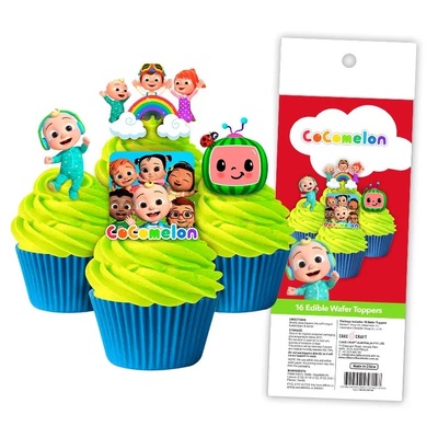 Edible Cocomelon Wafer Cake Toppers (Pk 16)