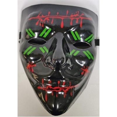 Green & Red Light Up Halloween Face Mask