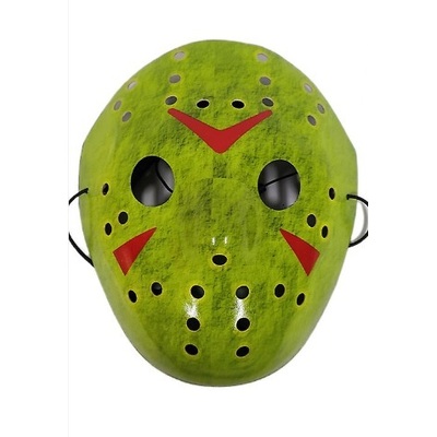 Green Light Up Halloween Hockey Face Mask
