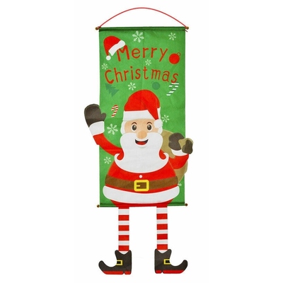 Giant Merry Christmas Santa Hanging Sign 110x40cm