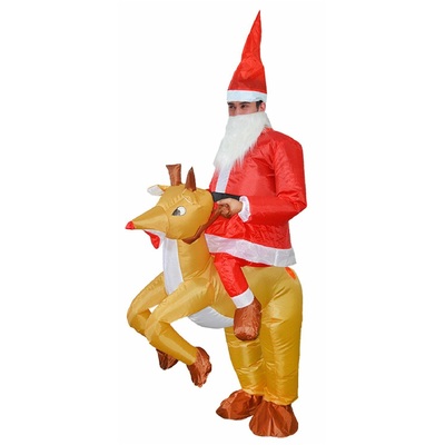 Adult Inflatable Santa And Rudolph Costume (One Size)