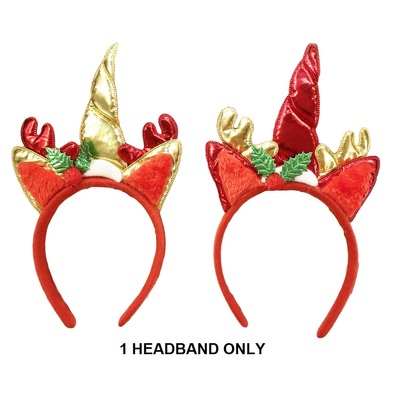 Assorted Christmas Unicorn Reindeer Headband (Pk 1)