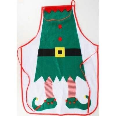 Christmas Elf Dress Print Felt Apron (82cm x 67cm) Pk 1
