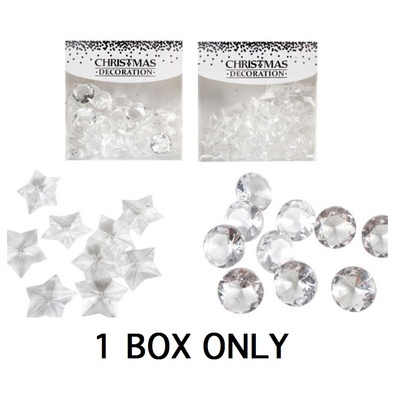 Acrylic Diamond Or Star Table Scatters in Box (Pk 1)