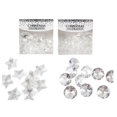 Acrylic Diamond Or Star Table Scatters in Box (Pk 2)