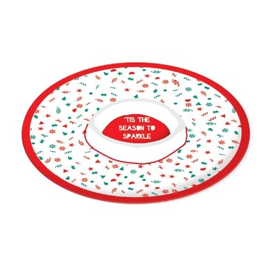 Christmas Sparkle Season 2 Section Melamine Round Platter Pk 1