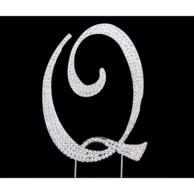Letter Q Diamante Cake Decoration (7cm) Pk 1